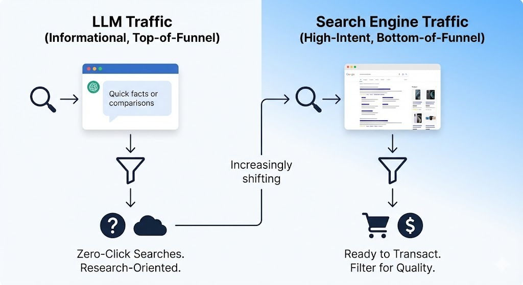 LLM vs Search Engine Traffic